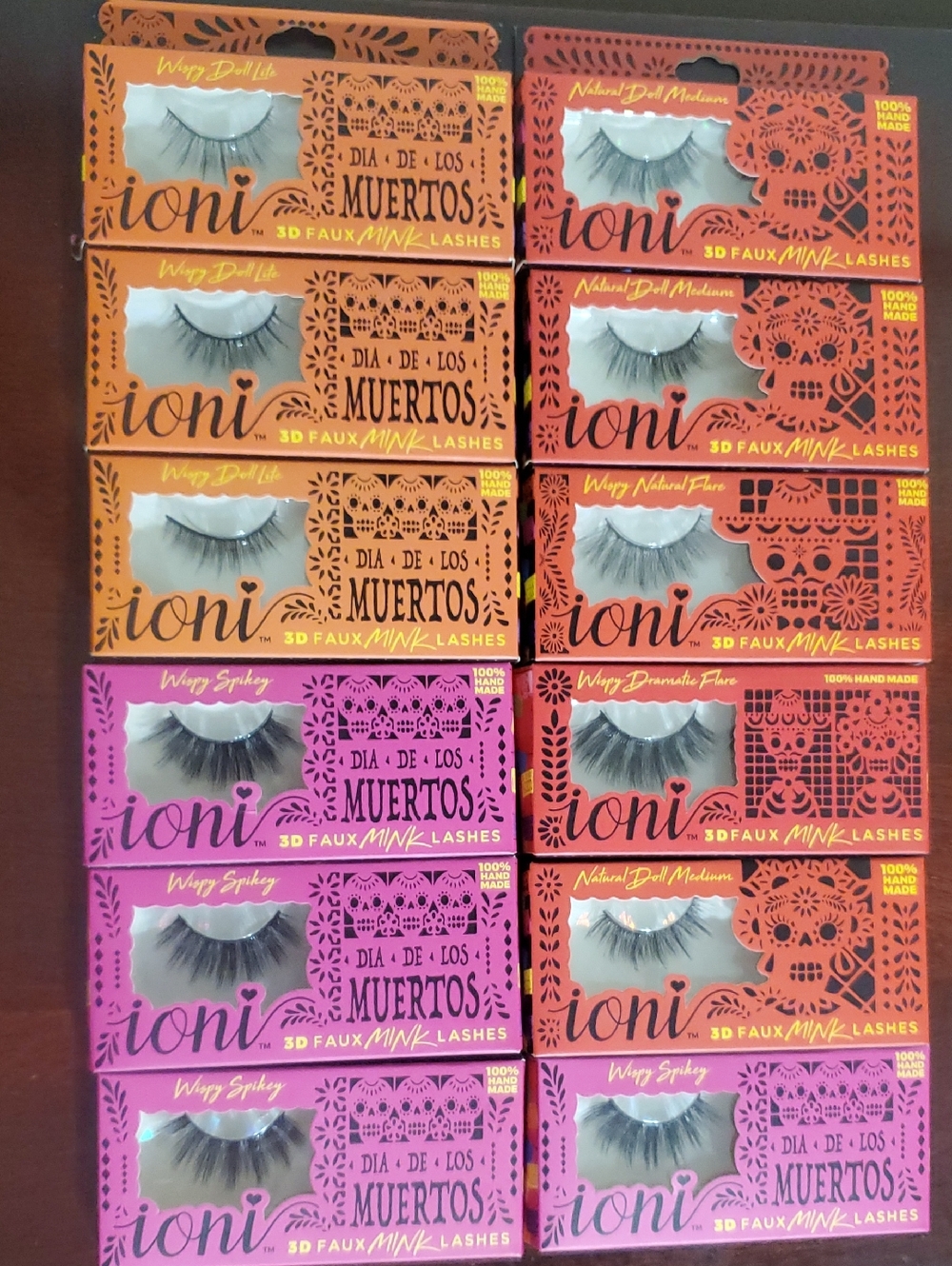 ioni 3D Faux Mink Lashes - Assorted Styles in Orange & Pink Boxes